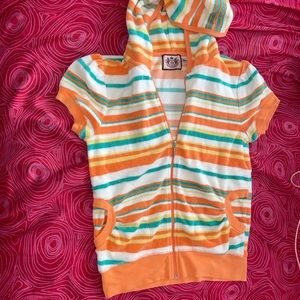 JUICY COUTURE short sleeve terry cloth zip up